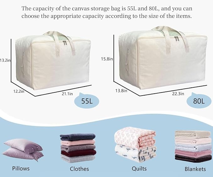 Soft Large Canvas Comforter Storage Bags - Image 2
