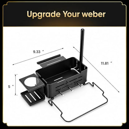 QuliMetal Grill Organizer Kit for Weber Works – Rail‑Mounted Grill Accessory Set - Image 2