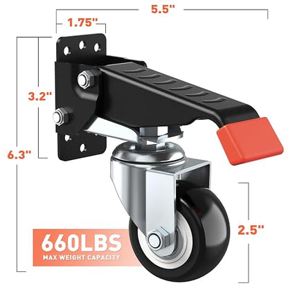SPACEKEEPER Workbench Casters kit 660 Lbs - Image 3