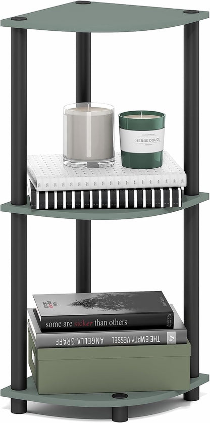 Furinno Turn-N-Tube Corner Shelf, 3-Tier Corner Bookshelf, Display Storage - Image 3