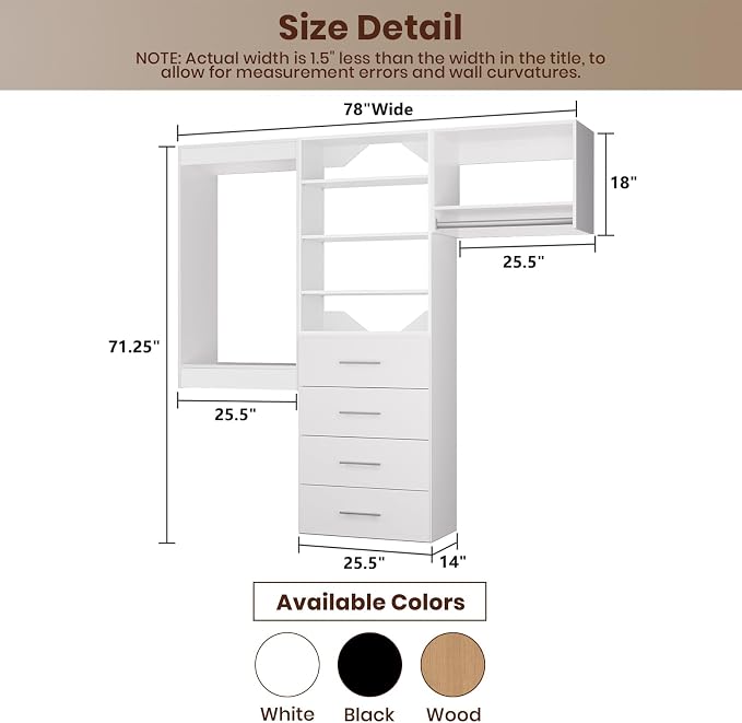 ROOMTEC Modular Closet System, Modern Wooden Tower - Image 2