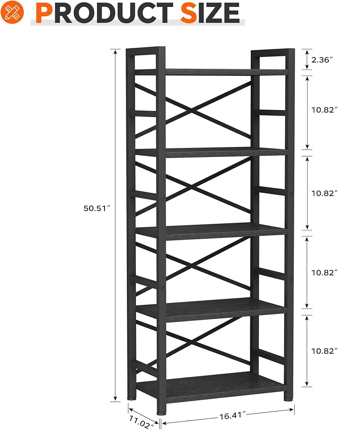 Homeiju Organization and Storage, Tall Bookcase - Image 3