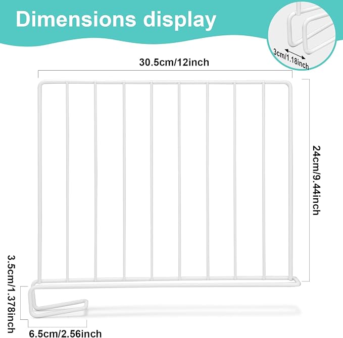 Shelf Dividers for Closet Organization, 8 Pack Metal Closet Shelf Dividers - Image 7