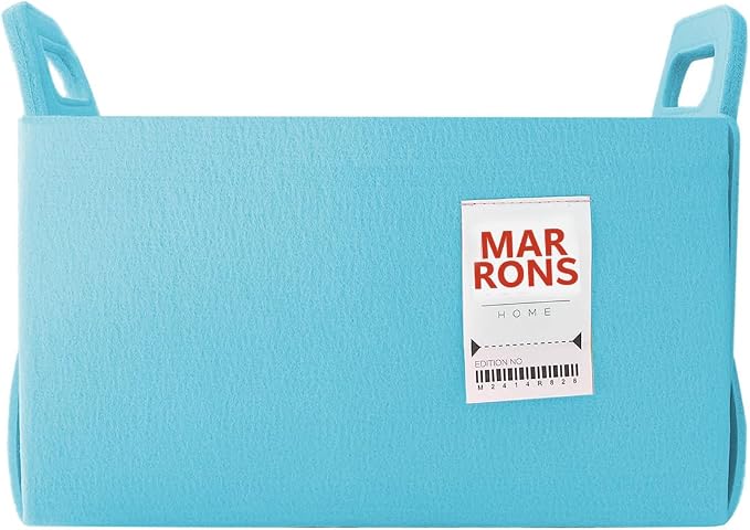 Collapsible Felt SKYBLUE Storage Bin Medium 11"x7.1"x7.1" – Foldable Basket by MARRONS