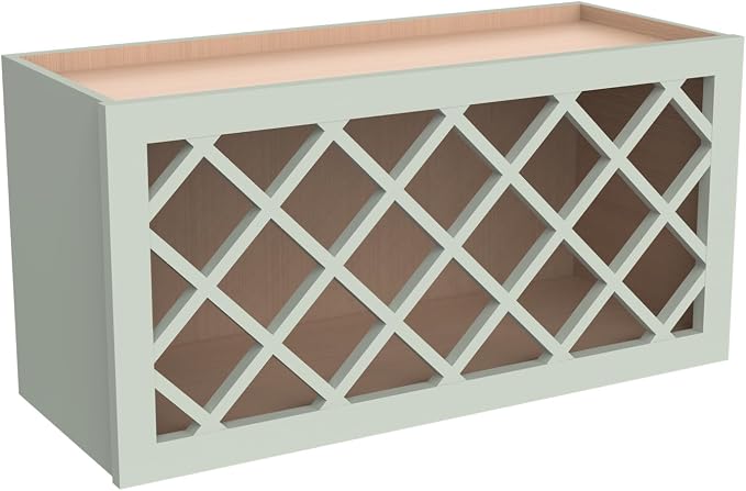 Solid Wood RTA Wine Bottle Rack Wall Cabinet - Image 4