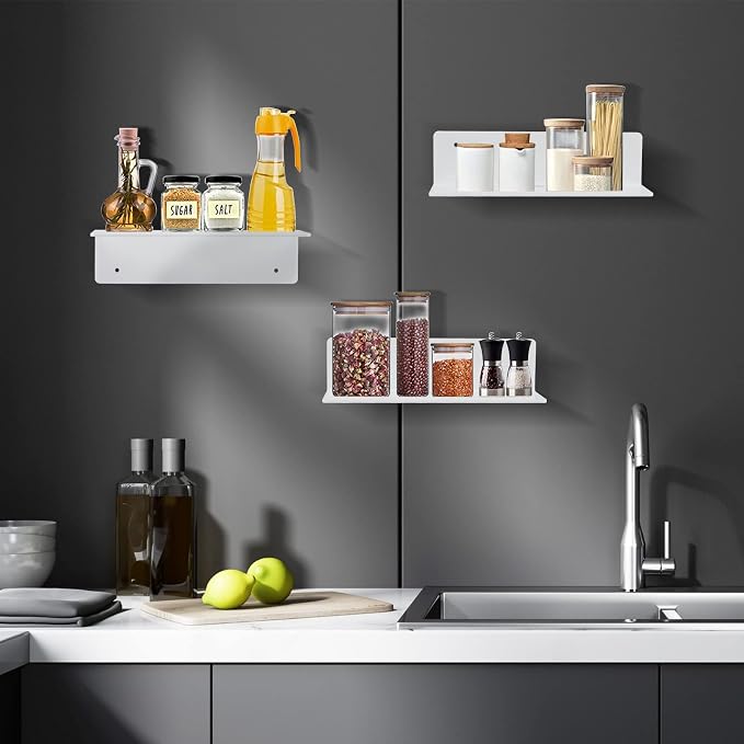 9 Inch Acrylic Floating Shelf No Drill Adhesive Wall Shelf Set of 4 - Image 7