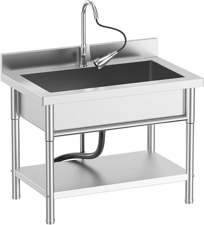Stainless Steel Utility Sink, Freestanding Sink by Unknown