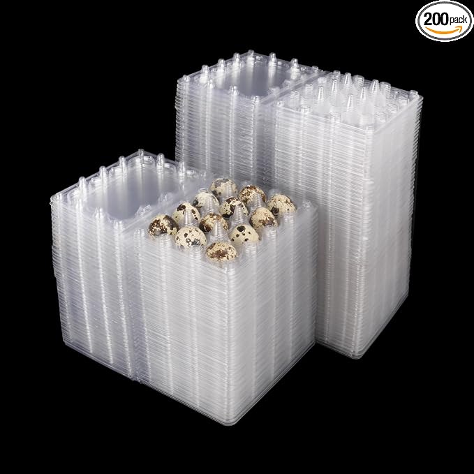 200 Pack Quail Egg Cartons, Holds up to 12 Quail Eggs Securely by KUKLIPJIM