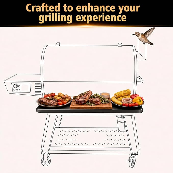 QuliMetal Front Shelf for Recteq RT-1100, Folding Front Grill Table Accessory - Image 4