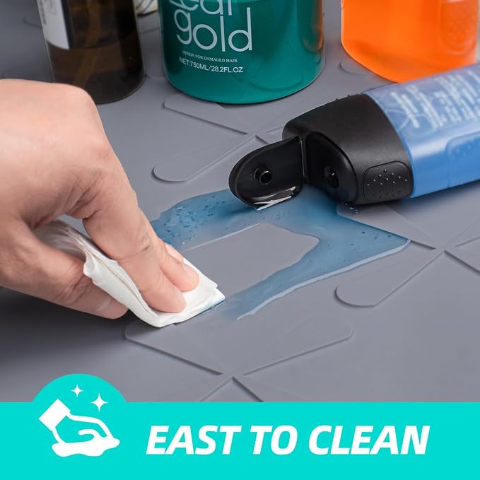 SIKADEER Waterproof Under Sink Mat 22x19, Raised Edge Silicone Mat Under Sink - Image 6