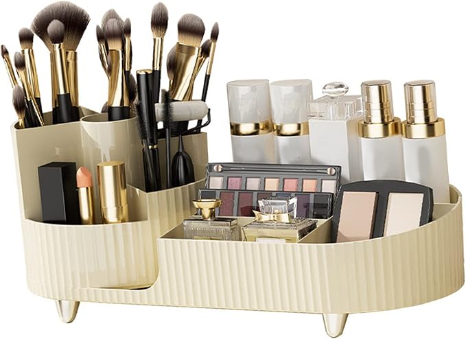 ZJchao Makeup with 360 Dividers Transparent Acrylic Cosmetic Storage Tower - Image 3