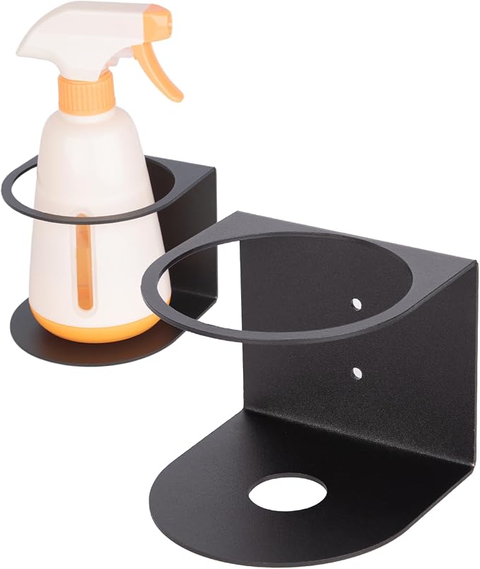Steel Spray Bottle Holder Wall Mount 2-Pack, Fits up to 32 oz | 13-Gauge by RoakyRoasy