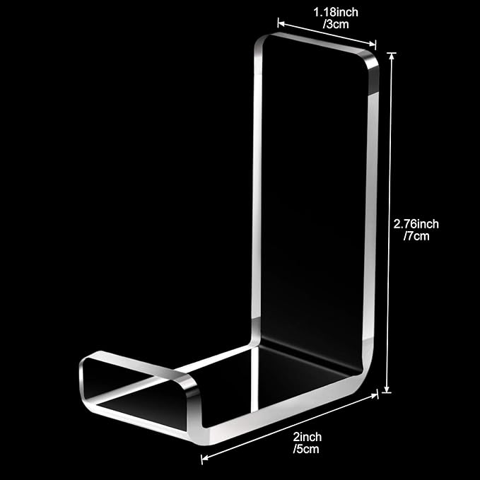 Weewooday 4 Pieces Headphone Hanger Headset Stand Holder Adhesive Wall Mount - Image 2