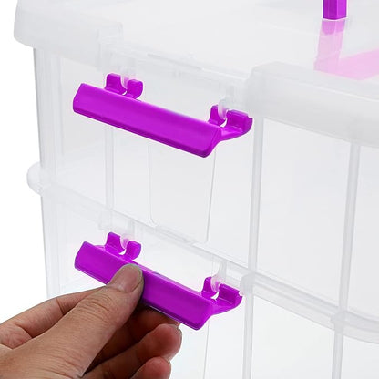 JUXYES 2-Tiers Stack Carry Storage Box - Image 5