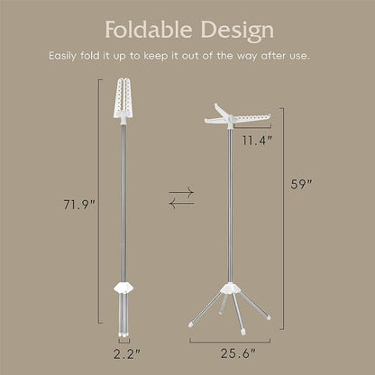Beaudaily Clothes Drying Rack, Foldable Laundry Drying Rack, Indoor 59-Inch - Image 7