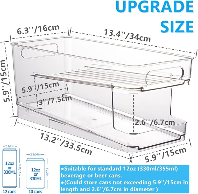 Xicennego Upgrade Double-Layer Rolling Beverage Soda Can Storage Organizer - Image 5