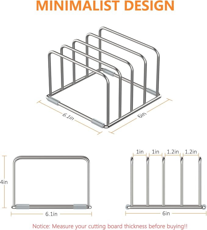 Cutting Board Holder Stand, Chopping Board Storage Rack, Cutting Board Organizer - Image 2