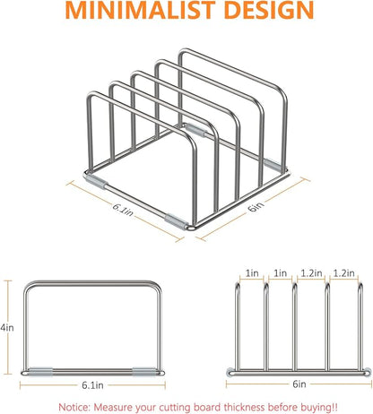 Cutting Board Holder Stand, Chopping Board Storage Rack, Cutting Board Organizer - Image 2
