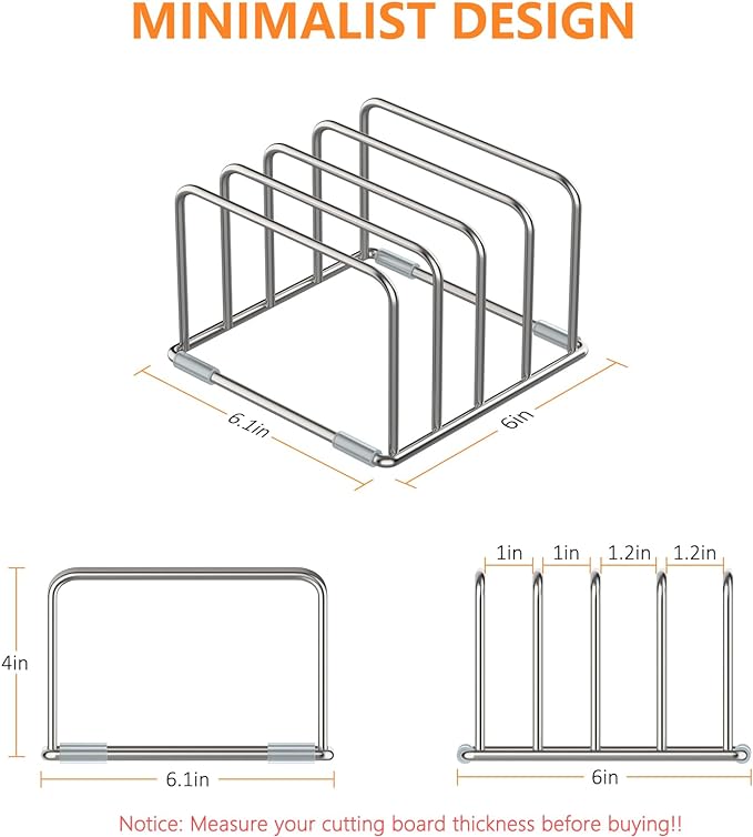 Cutting Board Holder Stand, Chopping Board Storage Rack, Cutting Board Organizer - Image 2