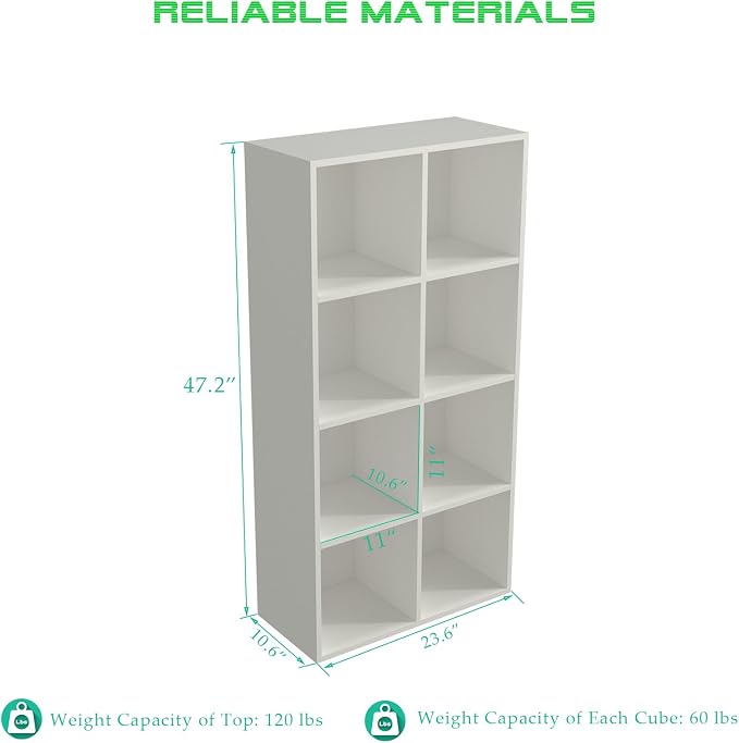 8-Cube Storage Shelf Bookcase - Image 3