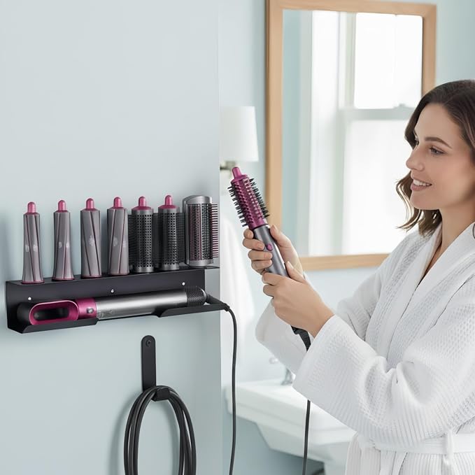 Curling Iron Holder, Flat Iron Holder Wall Mount, Stainless Steel Hair Tool - Image 8
