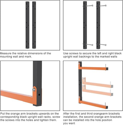 Lumber Rack Wall Mount, Lumber Storage Rack, Heavy Duty Wood Storage Racks - Image 7