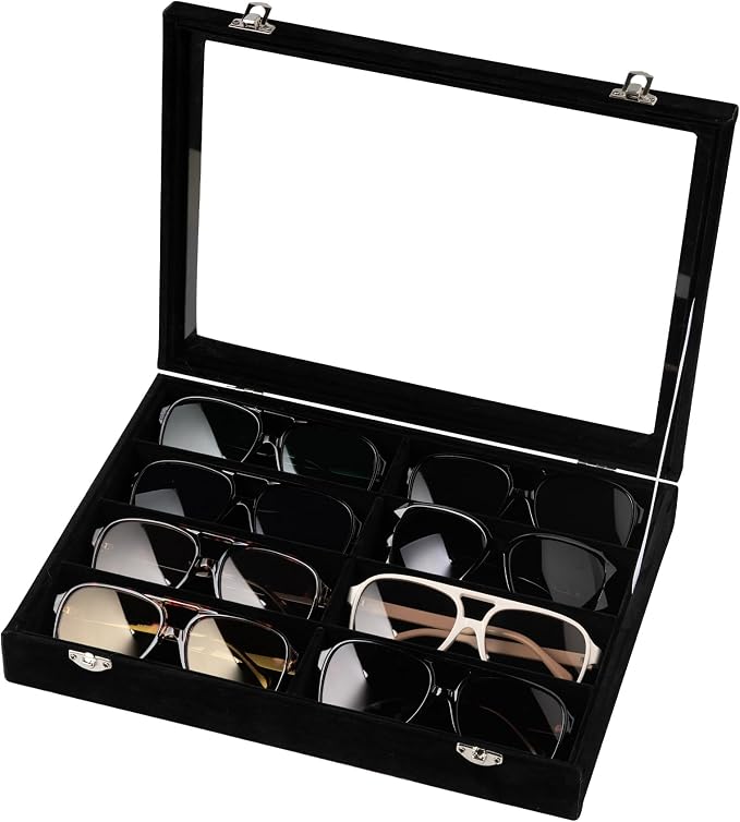 Frebeauty Sunglass Organizer, Velvet Glasses Organizer, 8-Slot Sunglasses Tray by Frebeauty