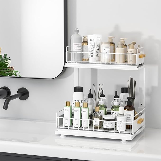 Under Sink Organizer Kitchen, Pull Out Cabinet Organizer 2 Tier Slide Out Sink - Image 9