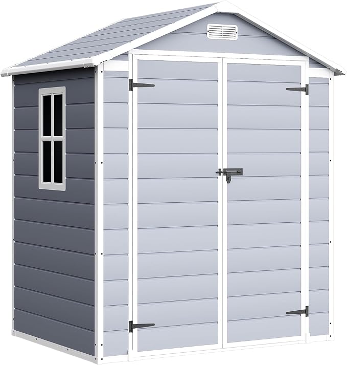 Devoko 6 x 4 FT Resin Outdoor Storage Shed - Image 7