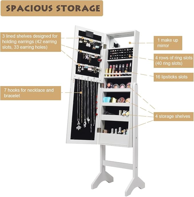 Giantex Standing Jewelry Armoire - Image 4