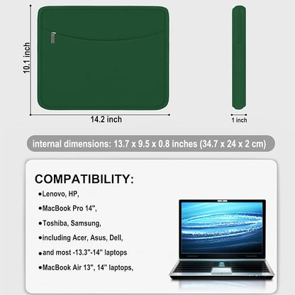 Laptop Sleeve Bag 14 inch, Shockproof Protective Laptop Cover Briefcase - Image 4