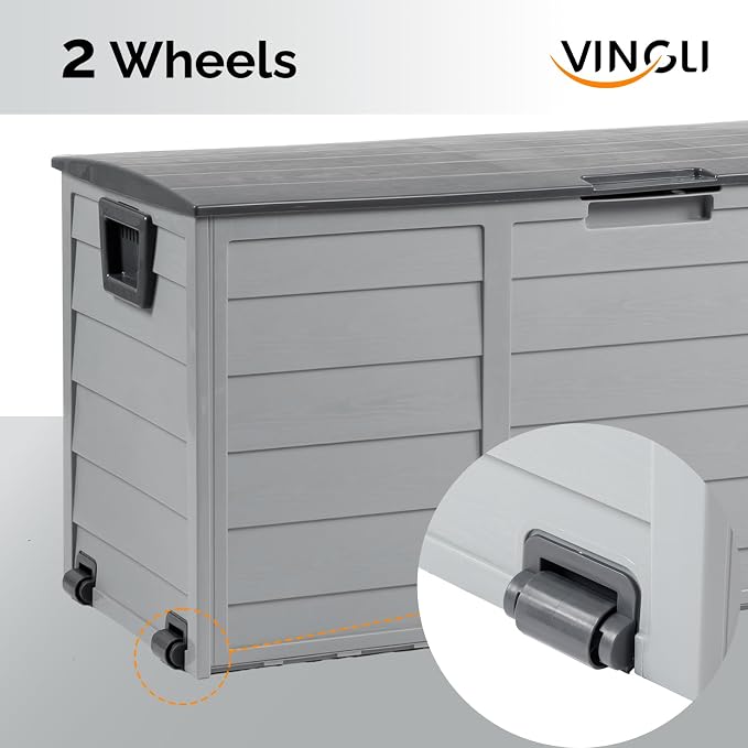 VINGLI 75 Gallon Outdoor Storage Box, Lockable Plastic Storage Containers - Image 2