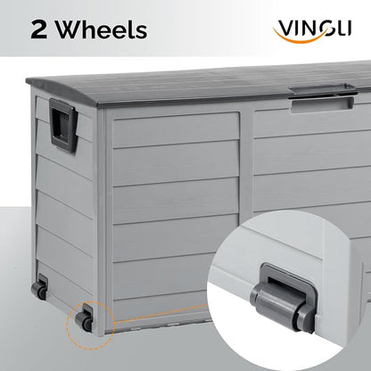 VINGLI 75 Gallon Outdoor Storage Box, Lockable Plastic Storage Containers - Image 2