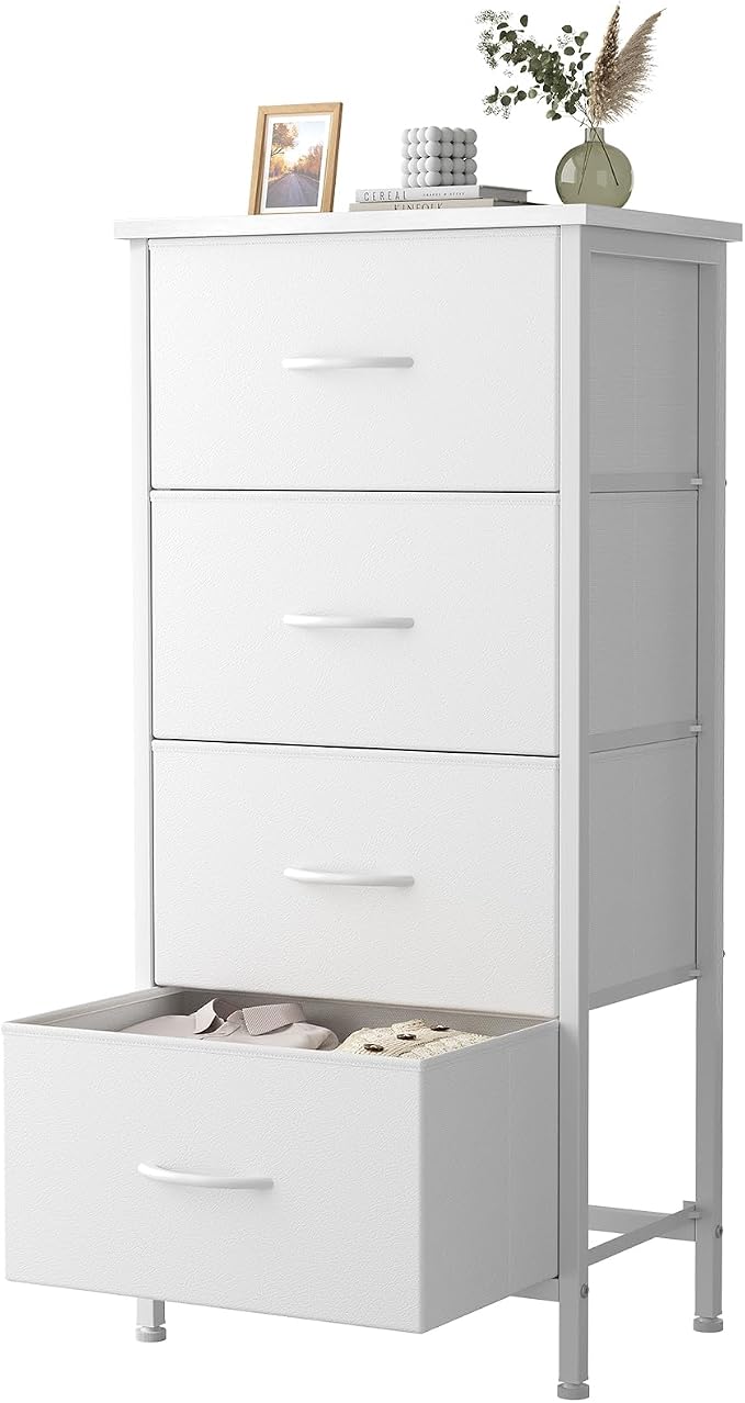 Sweetcrispy Dresser for Bedroom, 4 Drawer Storage Cabinet, Tall Nightstand | by Sweetcrispy
