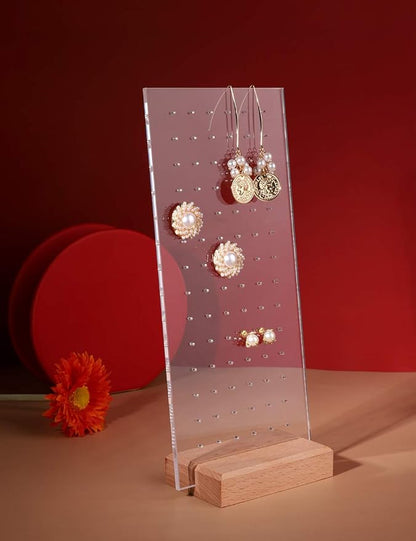 GemeShou Beech earring display for selling jewelry, wooden earring holder for - Image 6