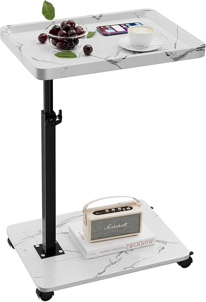 C Table End Table Adjustable Height, 360°Swivel TV Tray Table by Unknown