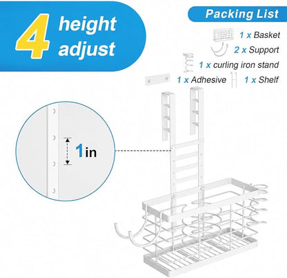 Sevenblue Hair Tool Organizer, 3-in-1 Universal Hair Dryer Holder, Adjustable - Image 6