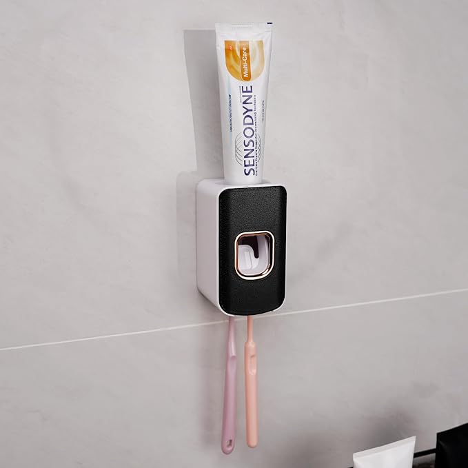 2 Slot Toothbrush Holder and Toothpaste Dispenser Wall Mounted, Automatic - Image 6