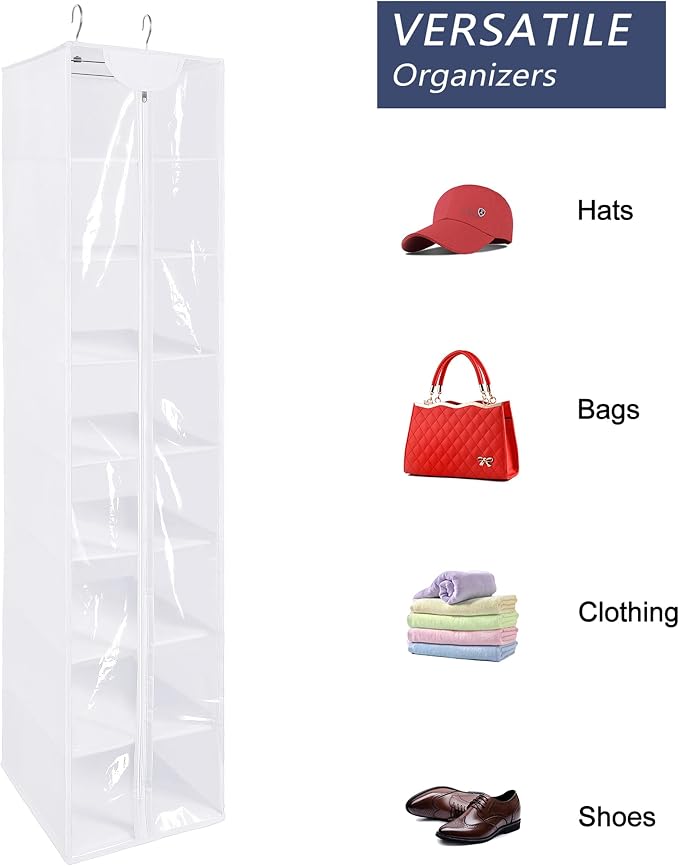 Libeder Hanging Closet Organizer, 8-Shelf Wardrobe Clothes Storage Organizer - Image 4
