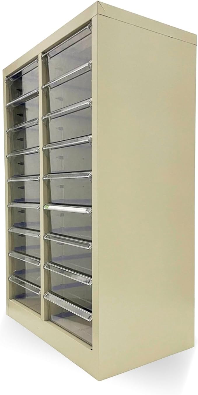 File Cabinet 18 Medium Transparent Drawers Vertical Home Office Storage Paper - Image 8