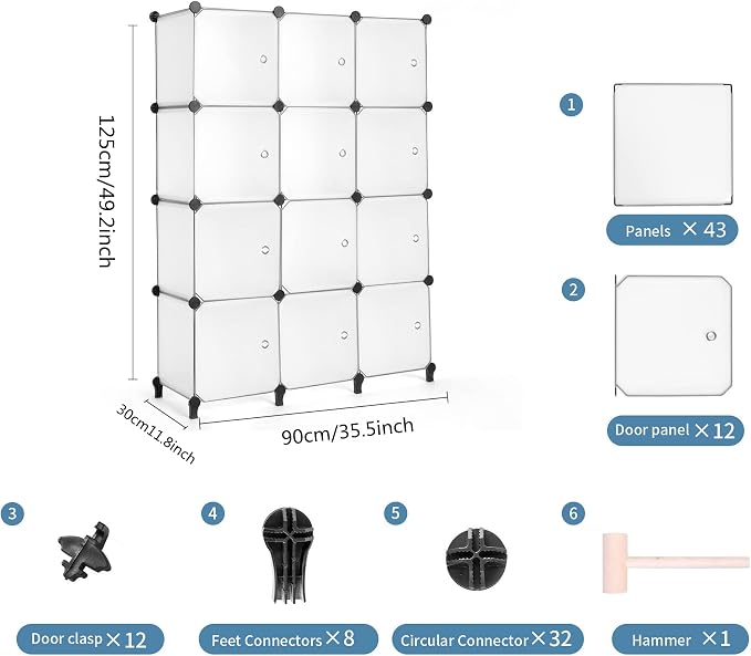 AWTATOS 12 Cube Storage Organizer, Closet Storage Shelves - Image 3