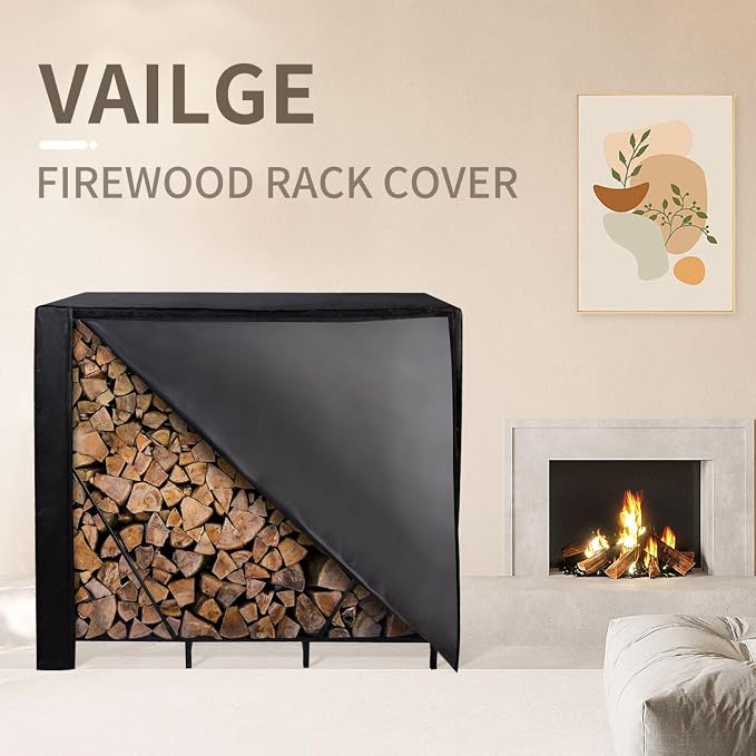 Vailge Firewood Rack Cover 8FT, Waterproof Firewood Rack Outdoor Cover - Image 6