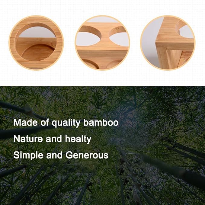 Natural Bamboo Essential Oils Storage Rack fits 15ml bottles 1 Tier Tabletop - Image 4