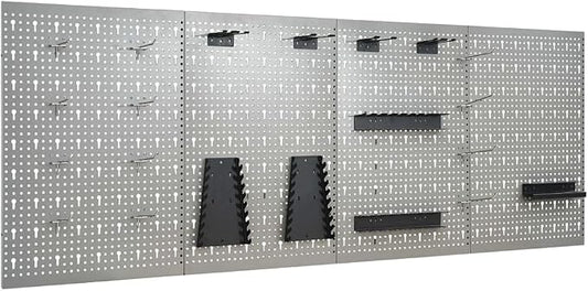 Wall-Mounted Peg Boards 4-Pack 15.7"x22.8" Steel by CUMYZO