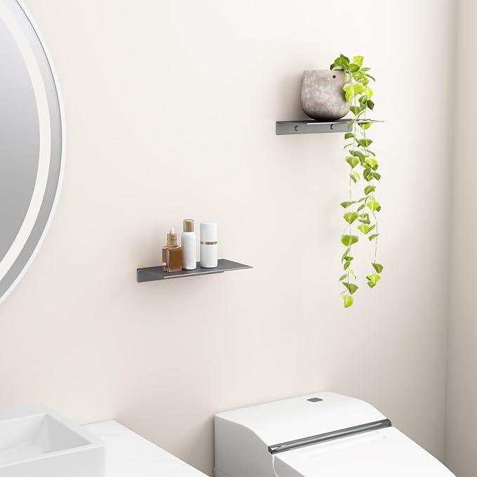 Danpoo 8 inch Gray Small Floating Shelves - Image 5