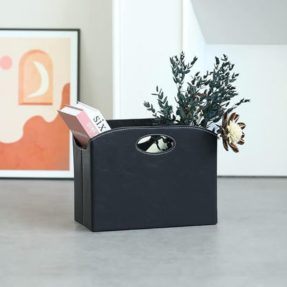 EZDeco Magazine Holder Foldable Magazine Rack Floor PU Leather File Holder - Image 8
