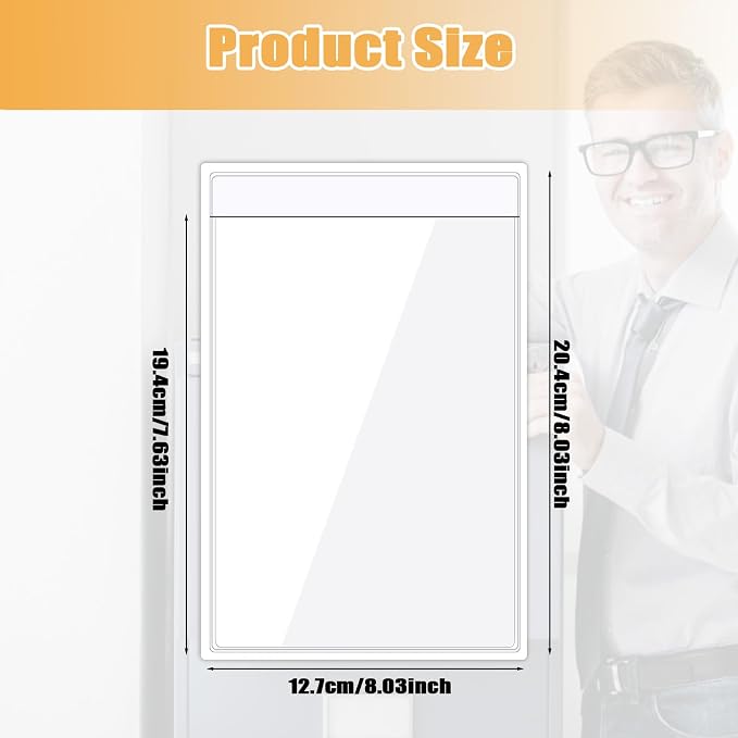 60 Pack Clear Adhesive Pockets 5 x 8 Index Card Pockets | Storage Bin Label Top - Image 5
