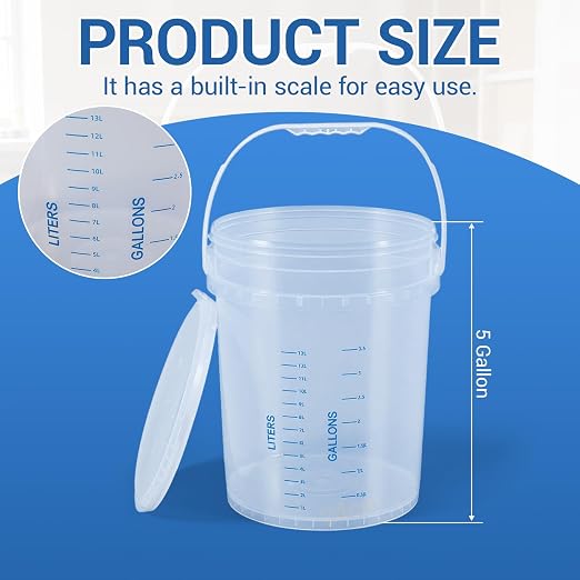 Lounsweer 5 Gallon 2 Pack Clear Bucket - Image 2