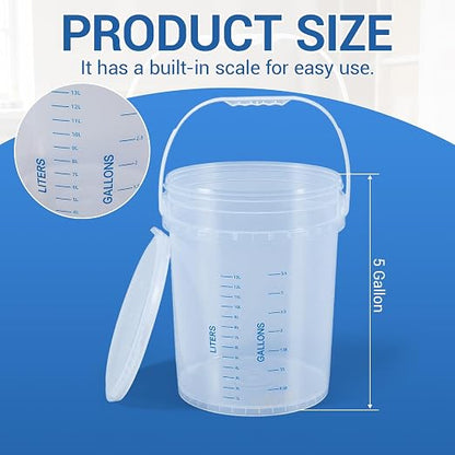 Lounsweer 5 Gallon 2 Pack Clear Bucket - Image 2