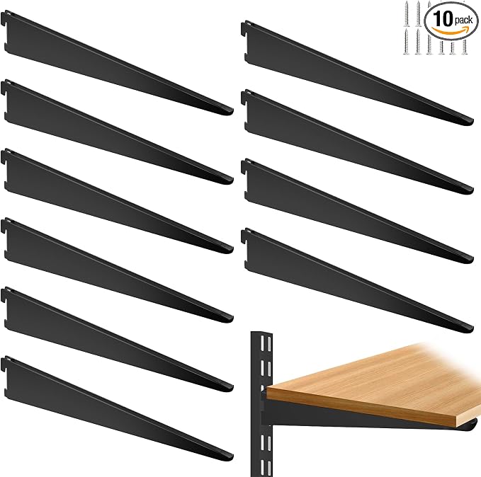 10 Pack 7‑Inch Adjustable Wire Shelf Brackets – Heavy‑Duty Double‑Track Closet by Unknown